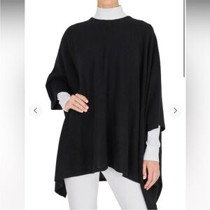 + BERYLL 100% Cashmere Black Pullover Sweater Poncho Cape Size OS (one size)